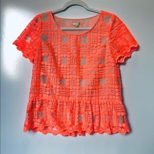 Anthropologie Leifsdotter Crosspane Top Orange 8